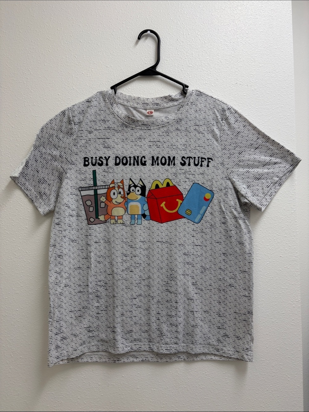Busy Doing Mom Stuff Graphic Tee - Gray
